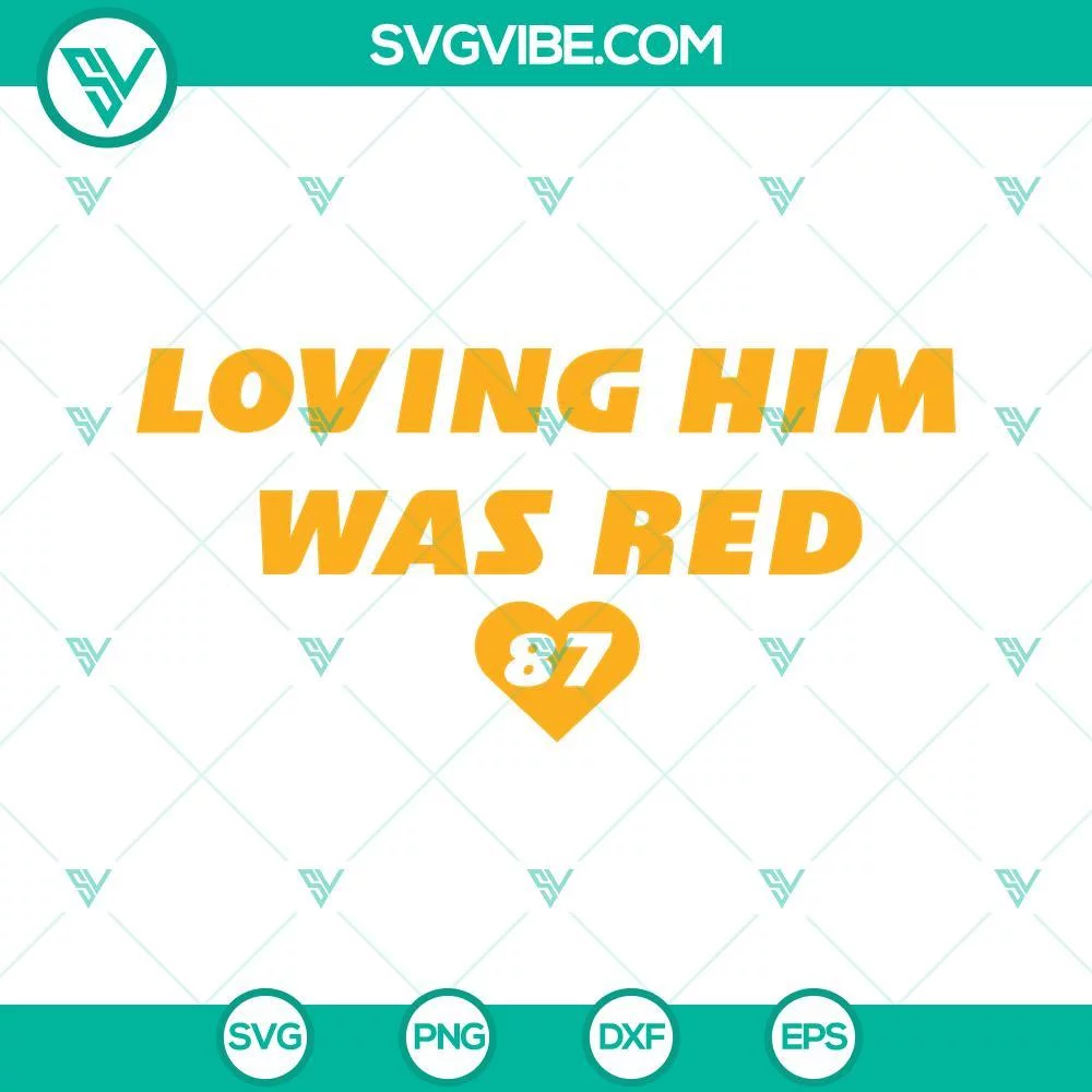 Football, Musics, Sports, SVG Files, Loving Him Was Red SVG Image Bundle, 1