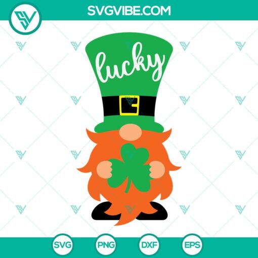 lucky gnome svg irish svg clover svg happy st patricks day gnomies svg png dxf eps digital download 1 mockup