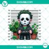Lucky Michael Myers and Happy Patrick Day PNG image, horror killer character design, ideal for downloads.