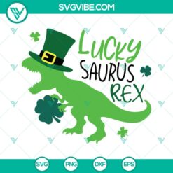 St Patrick's Day, SVG Files, St Pat Rex Day SVG File, Lucky Dinosaur SVG Files, 3