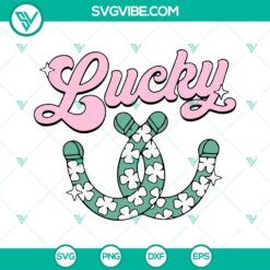 Lucky SVG Files, Horseshoe Clover SVG Images, Funny Irish SVG Files, Retro St