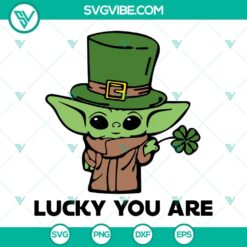 Movies, St Patrick's Day, SVG Files, Baby Yoda Four Leaf Clover SVG Download, 4