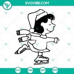 Christmas, SVG Files, Lucy Van Pelt Ice Skating SVG Files, Lucy Peanuts Winter 2