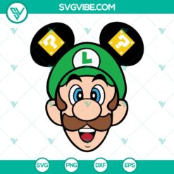 Disney, Movies, SVG Files, Luigi Mickey Mouse Ears SVG Image, Luigi Mario SVG 2