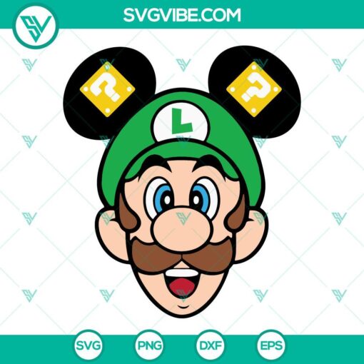 luigi mickey mouse ears svg luigi mario svg super mario bros svg png dxf eps cricut silhouette 10 mockup