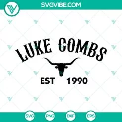 SVG Files, Trending, Luke Combs Est 1990 SVG Files, Retro Country Western SVG 2