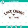 Luke Combs EST 1990 SVG, Western Bull Skull SVG - Country Music design, perfect for crafting projects.
