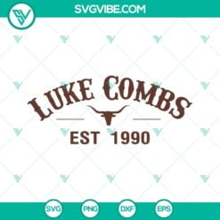 Musics, SVG Files, Luke Combs EST 1990 SVG Files, Western Bull Skull SVG File, 2