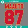 Maauto 87 SVG file of Chiefs player Travis Kelce, featuring a detailed design perfect for digital download.