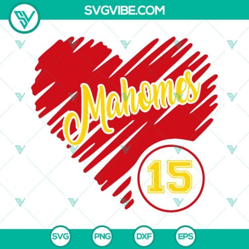 mahomes 15 heart svg patrick mahomes svg kansas city chiefs svg png dxf eps files for cricut 8 mockup