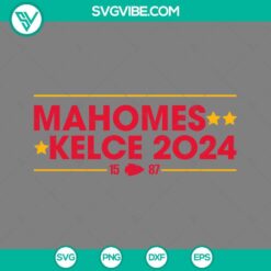 Sports, SVG Files, Mahomes Kelce 2024 SVG Files, Patrick Mahomes 15 SVG Images, 20