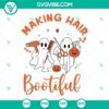 Ghost hair stylist SVG download for Halloween decorations, making hair bootiful, spooky and cute design.