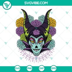 Disney, Skull, SVG Files, Maleficent Sugar Skull SVG Image, Day Of The Dead 1