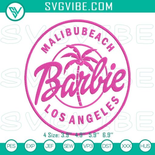 malibu beach los angeles barbie embroidery designs malibu barbie embroidery files mockup