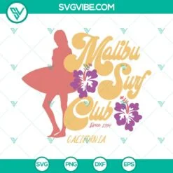 Movies, SVG Files, Malibu Surf Club Since 1994 California SVG Download, Malibu 2