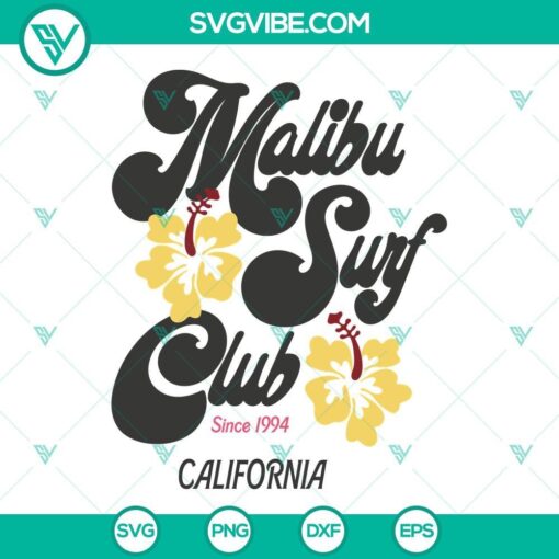 malibu surf club since 1994 svg california svg beach svg surfing svg png dxf eps 5 mockup