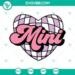 SVG Files, Valentine's Day, Mama And Mini SVG File Bundle, Disco Ball Heart SVG 8