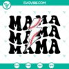 Mama Baseball Lightning Bolt SVG File for Baseball Mom, in PNG, DXF, and EPS formats. Great for sports-loving mamas!