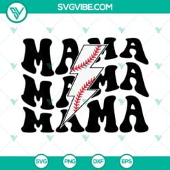 Baseball, Sports, SVG Files, Mama Baseball Lightning Bolt SVG File, Baseball 16