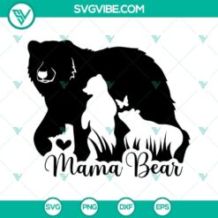 Mama Bear and Baby SVG download, perfect for Mother's Day. Cute and adorable bear mom design in PNG format.