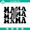 Checkered lightning bolt SVG files perfect for racing moms, retro design with PNG format for download.