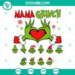 mama grinch bundle svg grinch face custom name kid svg png cut files cricut silhouette 9 mockup