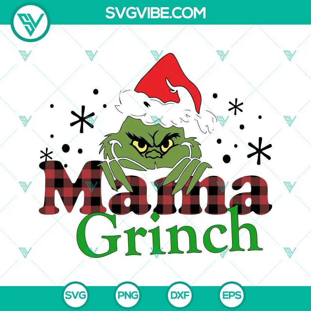 Christmas, SVG Files, Mama Grinch SVG Image, Mama Christmas SVG Images, 1