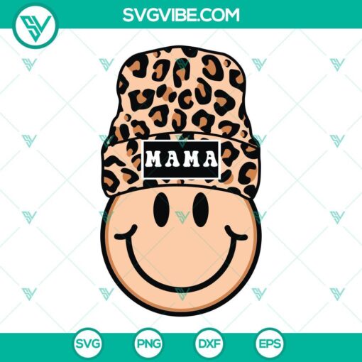 mama leopard beanie smiley face svg mama svg smiley face mama svg 1 mockup