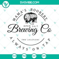 Mama’s Boobery Brewing Co breastfeeding brewery SVG images for download in PNG, EPS, and DXF formats.