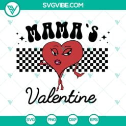 Valentine's Day, SVG Files, Mama’s Valentine SVG Download, Retro Heart SVG 4