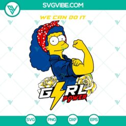 Cartoons, SVG Files, Marge Simpson SVG File, We Can Do It SVG Files, Girl Power 6