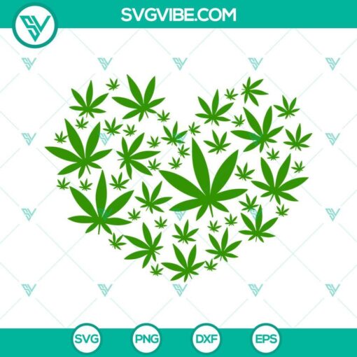 marijuana heart svg cannabis love svg weed heart svg png dxf eps cricut silhouette vector clipart 6 mockup