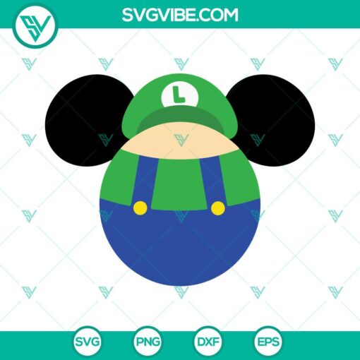 mario and luigi inspired mickey svg mario bros disney mouse svg png dxf eps cut files 2 mockup