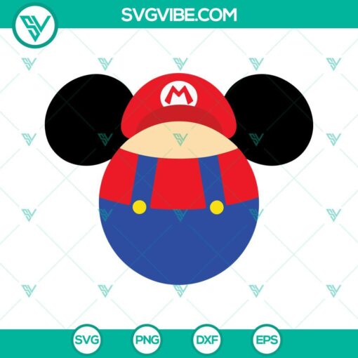 mario and luigi inspired mickey svg mario bros disney mouse svg png dxf eps cut files 6 mockup