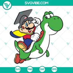 Mario And Yoshi Level Complete Graduation SVG Download, Super Mario Bros