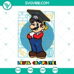 Movies, SVG Files, Mario Daisy Level Complete Graduation SVG File, Super Mario 2