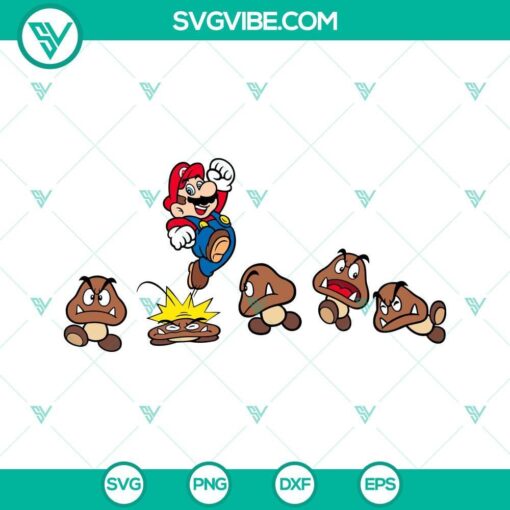 mario jumping on goomba svg funny super mario bros svg png dxf eps digital download 8 mockup