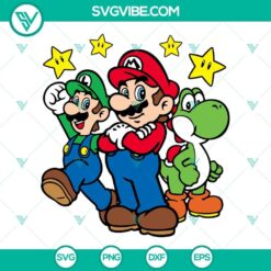 Super Mario Bros Movie 2023 characters SVG image - Mario, Luigi, Yoshi, Luma. Perfect for fans of the movie.
