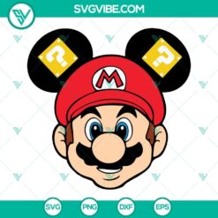Mario Mickey Ears SVG Download, Super Mario Disney Mouse Ears SVG Images, The