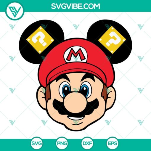 mario mickey ears svg super mario disney mouse ears svg the super mario bros movie svg png dxf eps 2 mockup