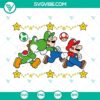 Super Mario Bros 2023 characters SVG files, featuring Mario, Yoshi, and Luigi in PNG, DXF, and EPS formats.