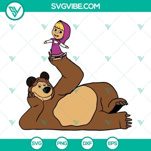 masha and the bear svg png dxf eps cut files for cricut silhouette 3 mockup