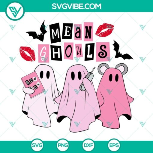 mean ghouls svg cute pink ghost svg boo book svg mean girls halloween svg png dxf eps 4 mockup