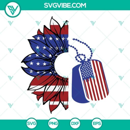 memorial day svg 4th of july svg sunflower american flag and military dog tags svg veteran day svg 8 mockup