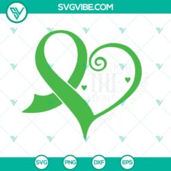 Awareness, SVG Files, Mental Health Awareness Heart Ribbon SVG File, Fight The 6