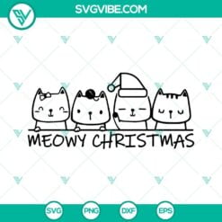 Christmas, SVG Files, Meowy Christmas SVG Files, Merry Christmas Cats SVG 3