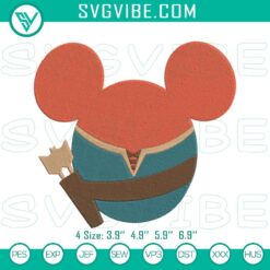Merida Princess Mickey Head Embroidery Designs, Disney Brave Embroidery Pattern