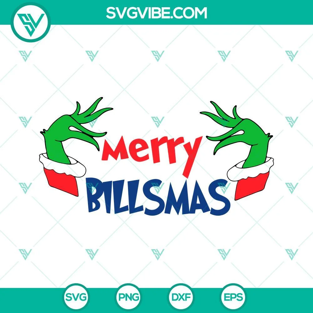 Christmas, SVG Files, Merry Billsmas SVG Files, Christmas Buffalo Bills SVG 1