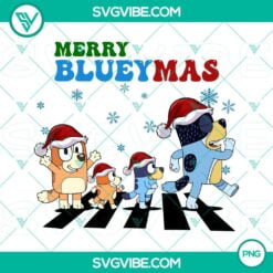 Christmas, PNG Files, Merry Blueymas Abbey Road PNG File, Bluey Family 2