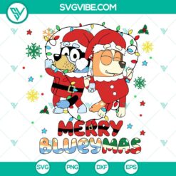 Christmas, Disney, SVG Files, Merry Blueymas SVG Download, Bluey Christmas SVG 1